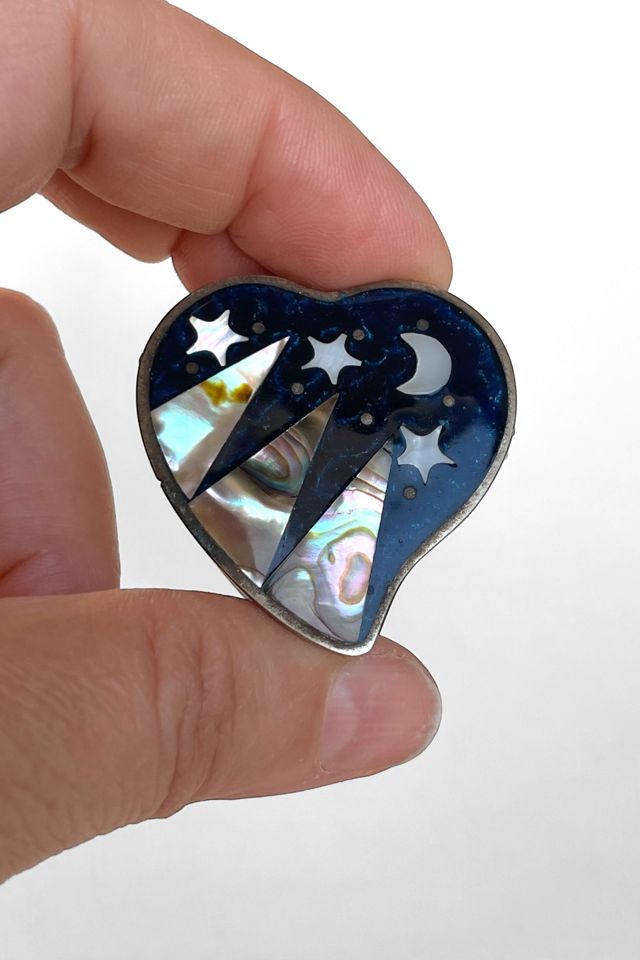 Tiny Heart Inlay Shell and Enamel Vintage Treasure Box Selected by MARMALADE #1