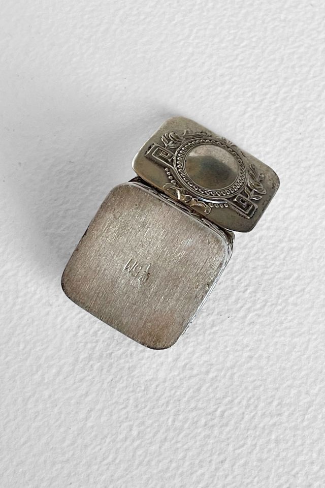 Antique Tiny Square Embossed Silver Treasure Box Selected by MARMALADE #2