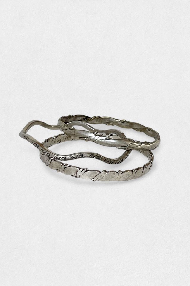Stack of 3 Vintage Sterling Silver Bangles Selected by MARMALADE Free People