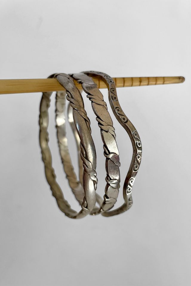 Stack of 3 Vintage Sterling Silver Bangles Selected by MARMALADE #1