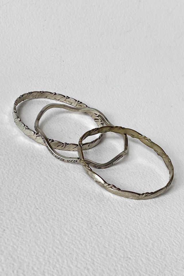 Stack of 3 Vintage Sterling Silver Bangles Selected by MARMALADE #3
