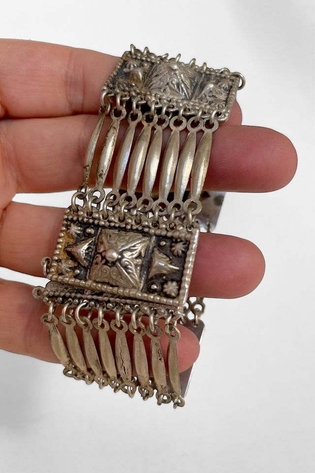 Vintage Silver Wide Chain Link Cuff Bracelet Selected by MARMALADE #1