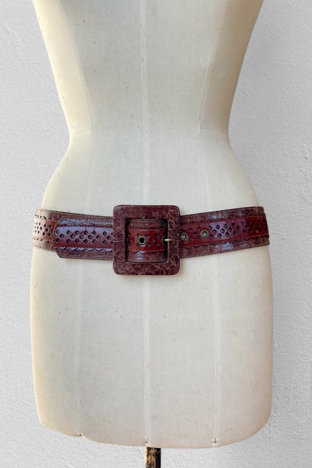Vintage 70s Textured Leather Belt Selected by MARMALADE #1