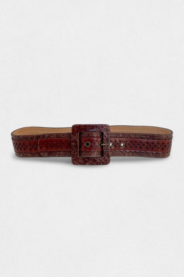 Vintage 70s Textured Leather Belt Selected by MARMALADE #3