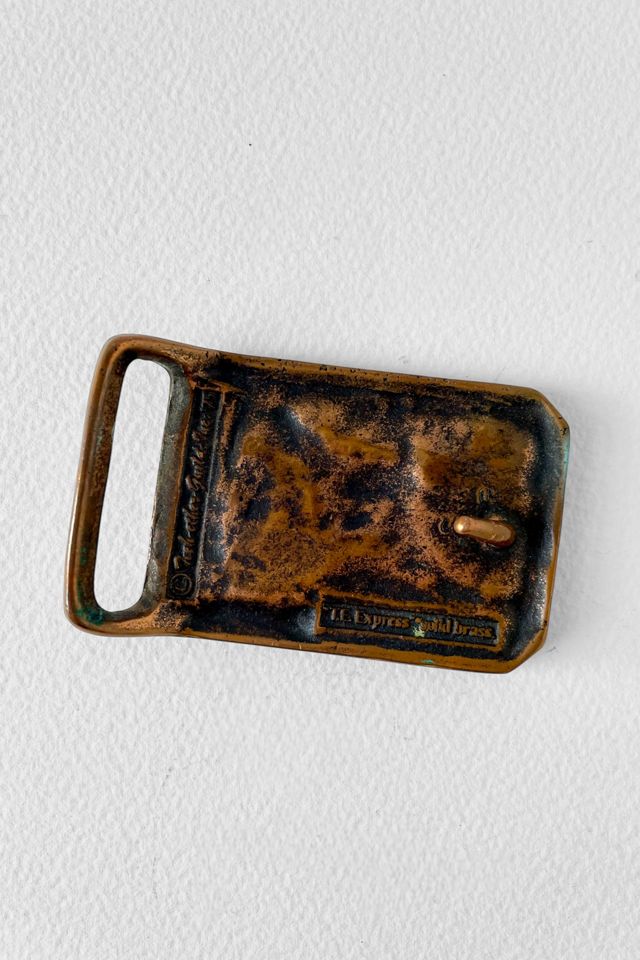 Vintage 70s Solid Brass Steam Locomotive Train Buckle Selected by MARMALADE #2