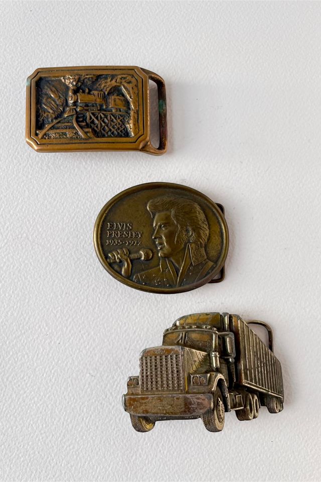 Vintage 70s Solid Brass Steam Locomotive Train Buckle Selected by MARMALADE #3