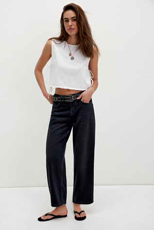 We The Free Carina Ultra-Soft Boyfriend Jeans at Free People in Black, Size: 24 L