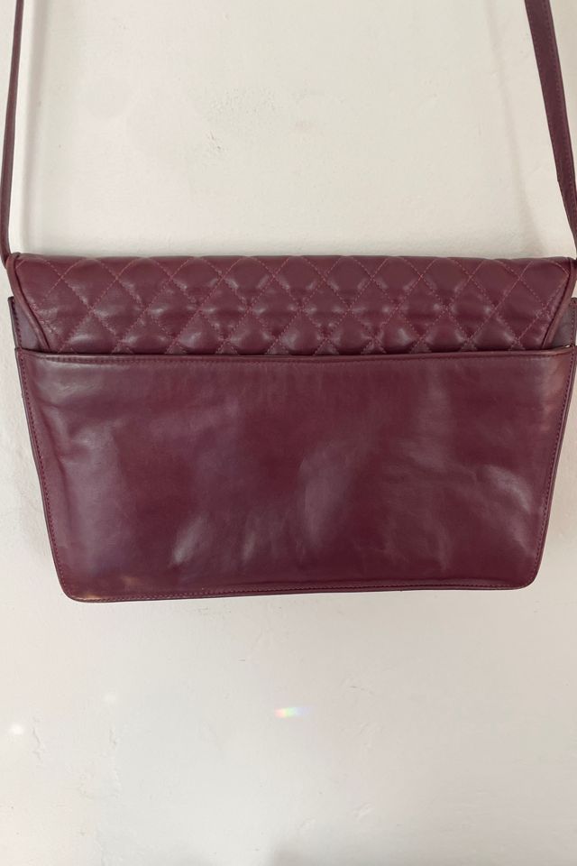Vintage Maroon Quilted Bag Selected by FernMercantile #1