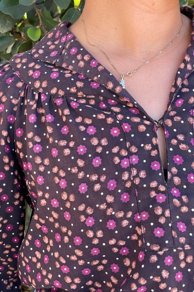 Vintage 1970's Ditzy Floral Boho Blouse Selected by FernMercantile #1