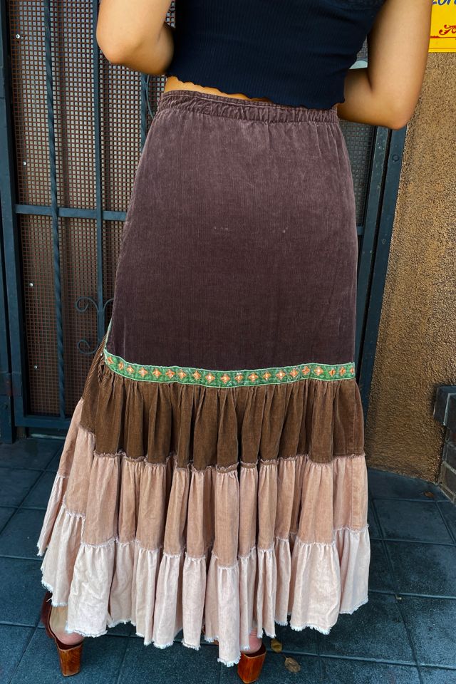 Vintage Y2K Tiered Skirt with Peacock Embroidered Selected by FernMercantile #2