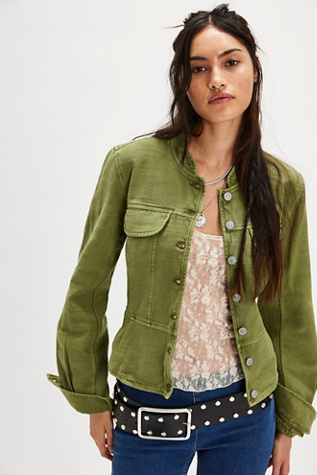 Jocelyn Cotton Jacket At Free People In Calliste Green, Size: XS