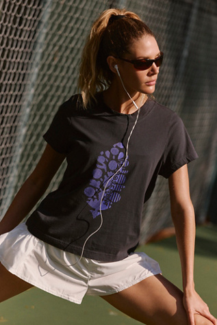 Care FP Game Time Logo Tee by FP Movement at Free People, Black/Purple Pulse Combo, XS