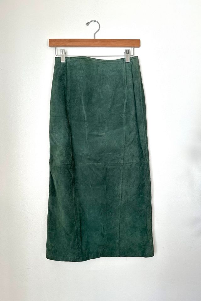 Vintage 1990s Green Suede Skirt Selected by Grievous Angel Vintage #2