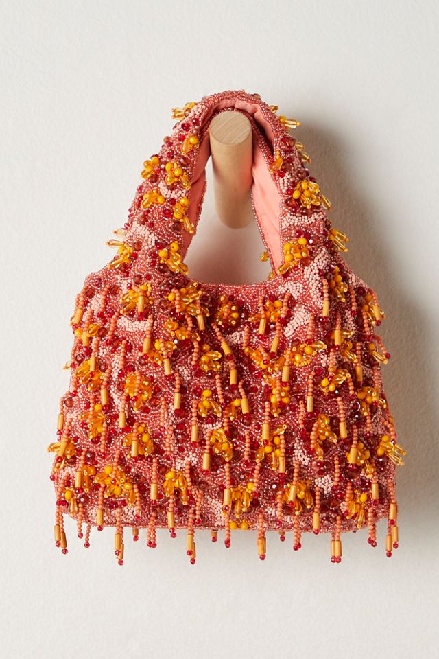 Coral Beaded Clutch #3