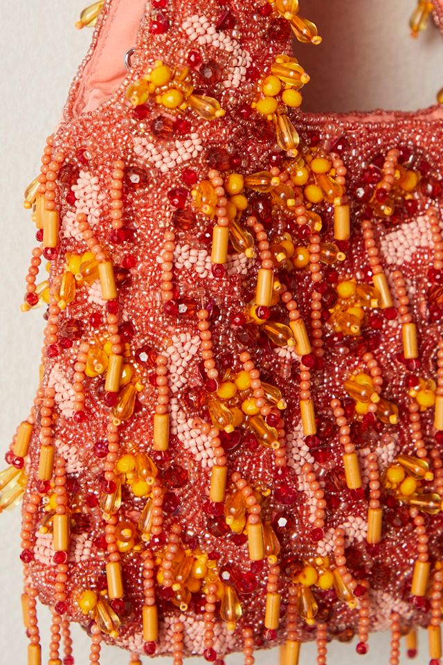 Coral Beaded Clutch #4