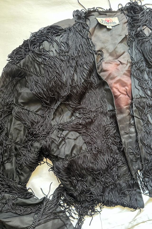 Vintage 1980s Black Fringed Bolero Jacket Selected by Cherry #2