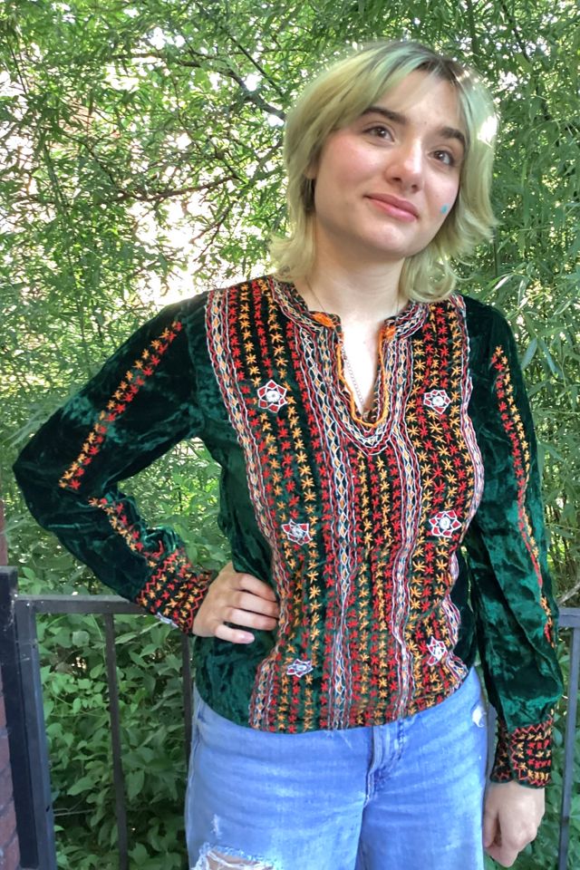 Vintage 1960s Embroidered Velvet Top Selected by Cherry #3
