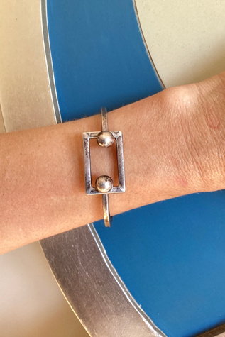 Vintage 1950s Taxco Sterling Silver Modernist Bracelet Selected by Cherry