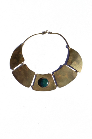 Vintage 1970s Egyptian Revival Brass Choker Selected by Cherry