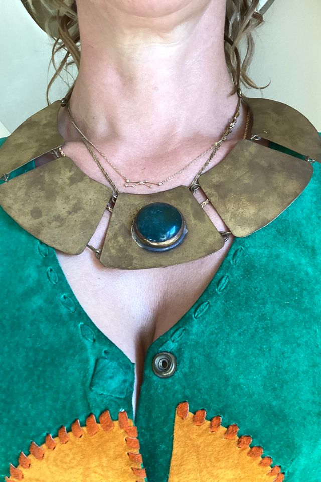 Vintage 1970s Egyptian Revival Brass Choker Selected by Cherry #2