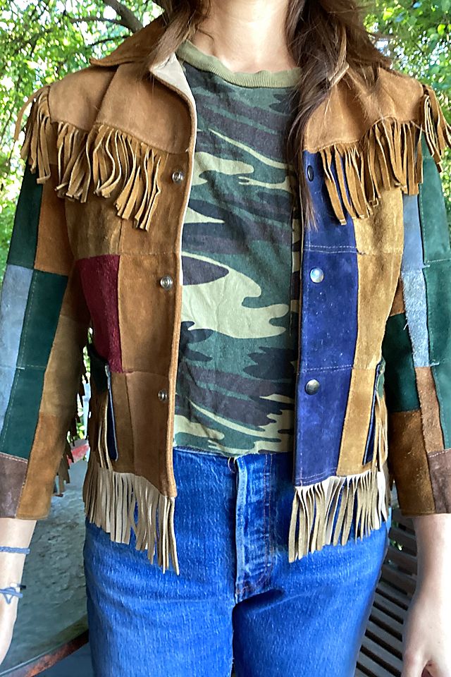 Vintage 1960s Patchwork Suede Fringe Jacket Selected by Vintage 1960s Patchwork Suede Fringe Jacket Selected by