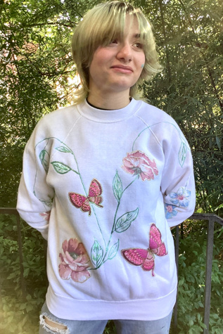 Vintage 1990s Customized Floral Sweatshirt Selected by Cherry