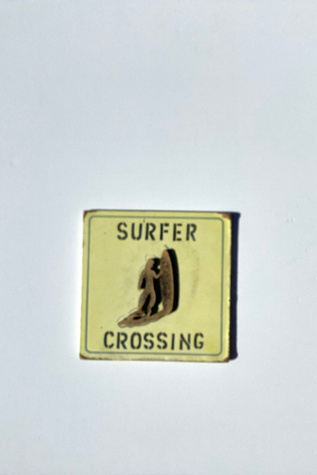 Vintage 1980s Surfers Crossing Sign Selected by Cherry