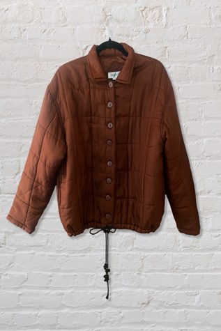 1990s Cocoa Silk Bomber Jacket Selected By Ritual Vintage