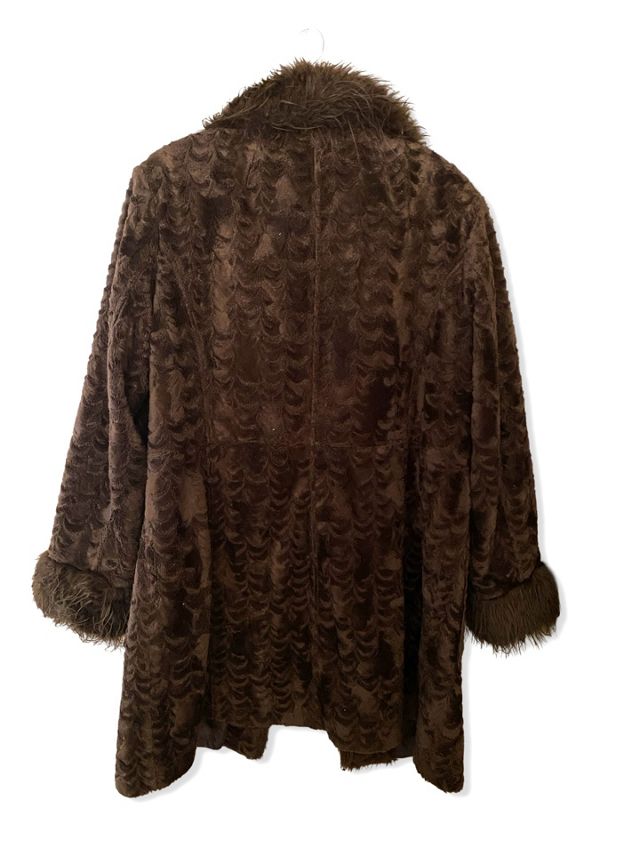1990s Chocolate Faux Fur Penny Lane Coat Selected By Ritual Vintage #1
