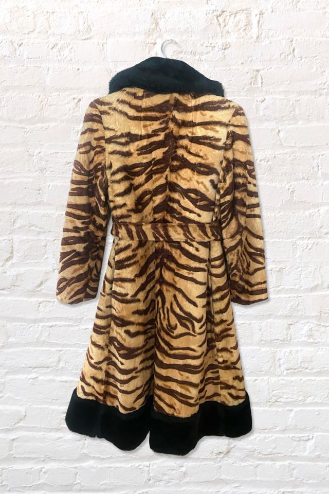 1970s Faux Fur Tiger Print Penny Lane Coat Selected By Ritual Vintage #1