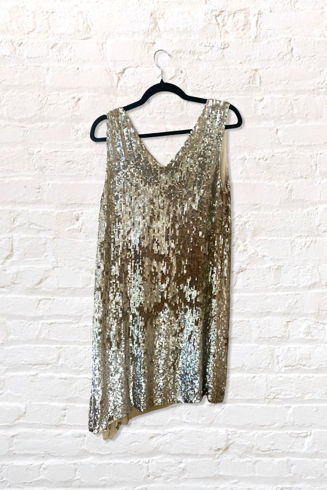 Vintage P.A.R.O.S.H. Gold Sequin Flapper Dress Selected By Ritual Vintage #1