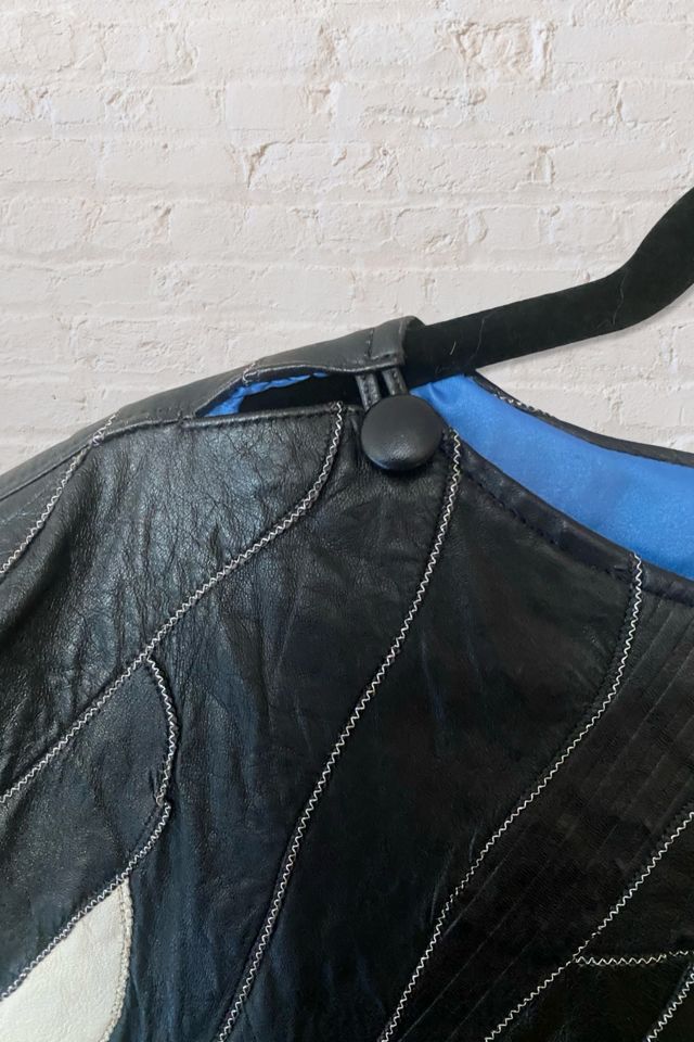 1980s Patchwork Leather Mixed Media Top Selected By Ritual Vintage #3