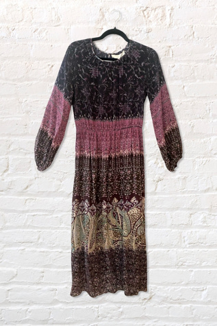 Vanessa Bruno Silk Moody Paisley Midi Dress Selected By Ritual Vintage