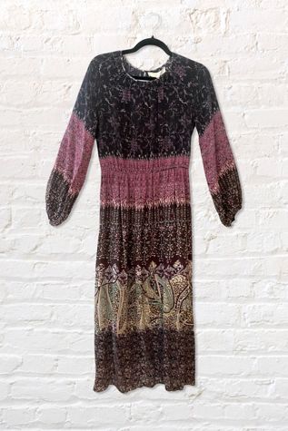 Vanessa Bruno Silk Moody Paisley Midi Dress Selected By Ritual Vintage