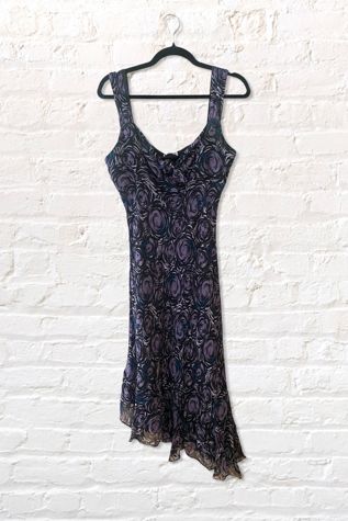 Y2K Dusky Rose Print Silk Slip Dress Selected By Ritual Vintage