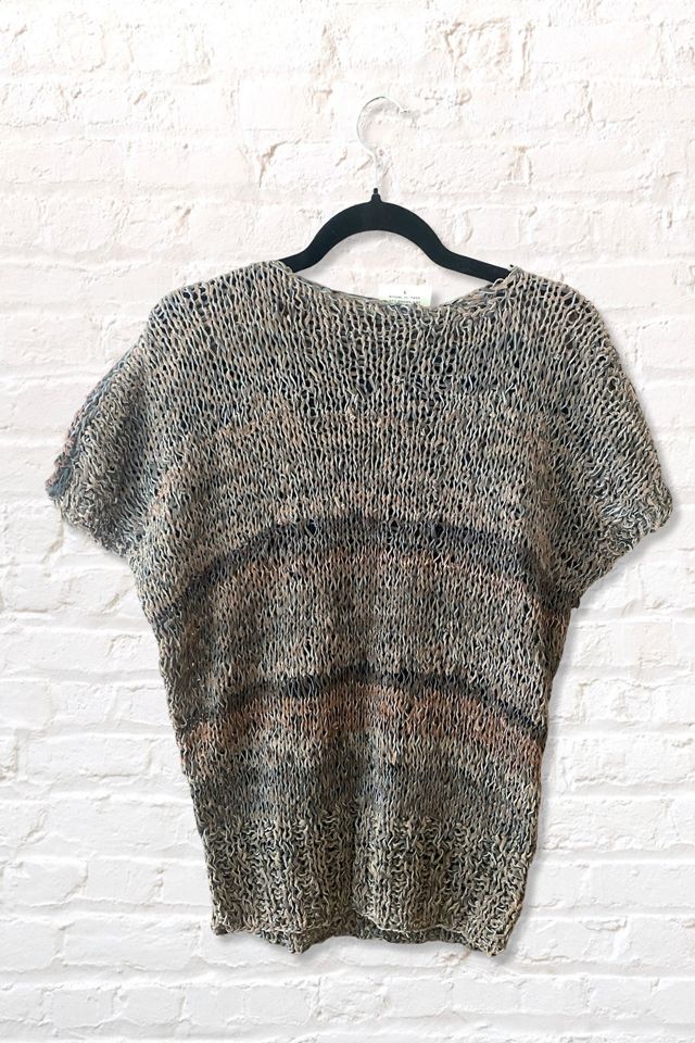 1980s Earthy Crochet Leather Top Selected By Ritual Vintage #1