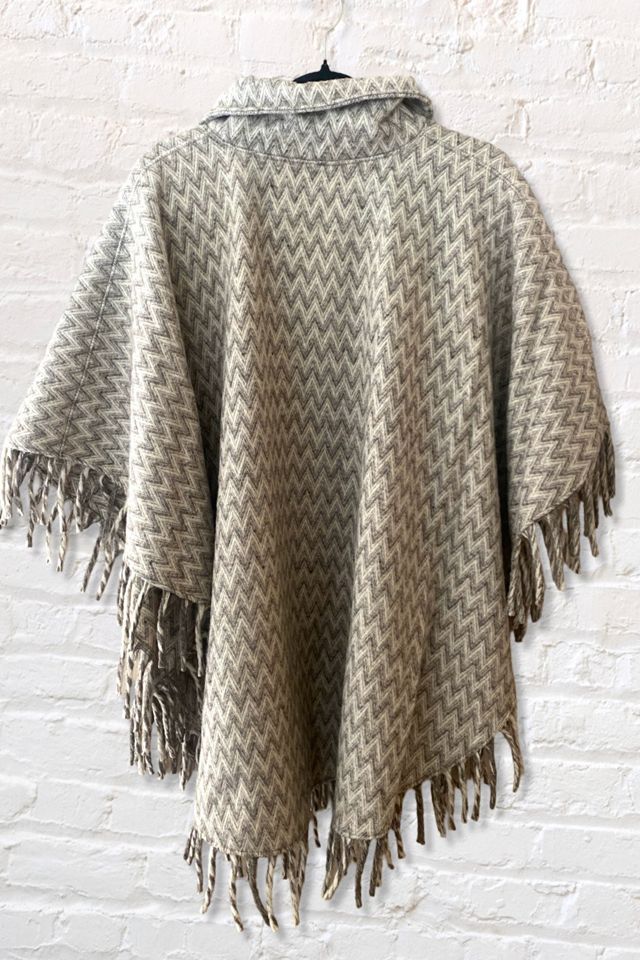 1970s Zig Zag Wool Fringe Poncho Selected By Ritual Vintage #3