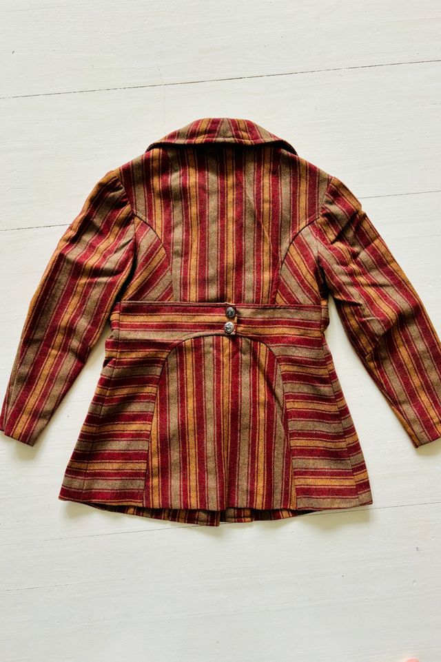 Vintage Woven Wool Striped Mod Jacket Selected By Atlantic Vintage #1