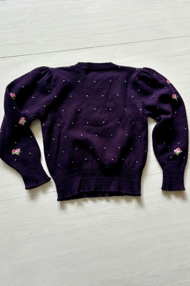Vintage Plum Embroidered Sweater Selected By Atlantic Vintage #1