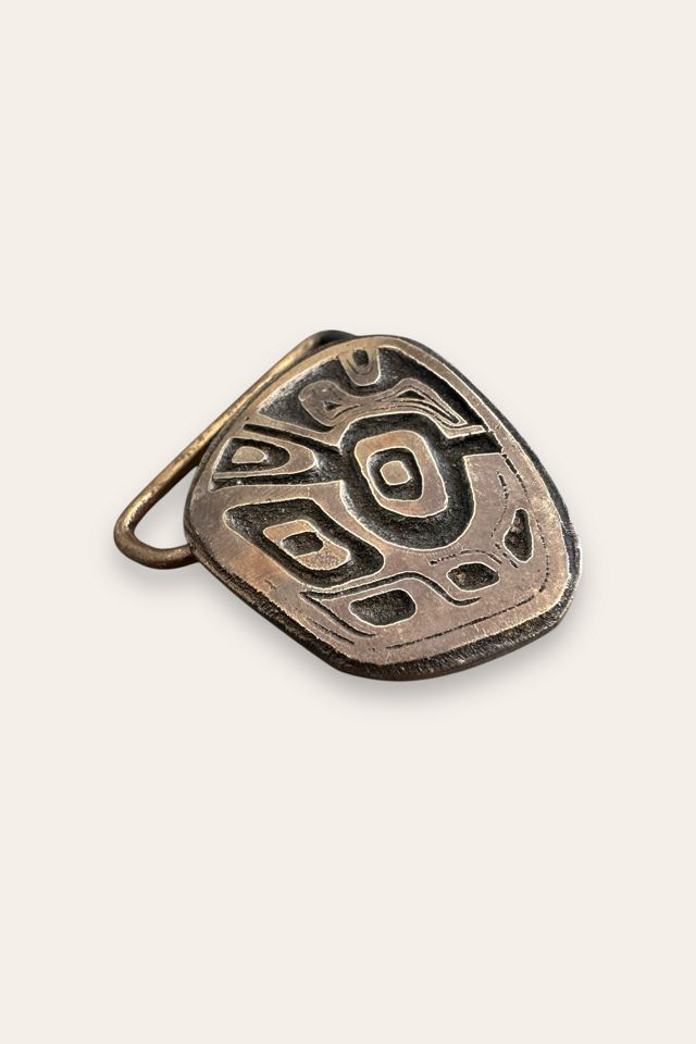 Vintage 1970's Brutalist Brass Belt Buckle Selected By Afterlife Boutique #2