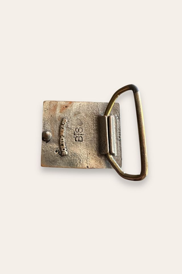 Vintage 1970's Brutalist Art Brass Belt Buckle Selected By Afterlife Boutique #1
