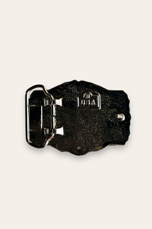 Vintage 1980's Enamel Santa Fe Railroad Belt Buckle Selected By Afterlife Boutique #1
