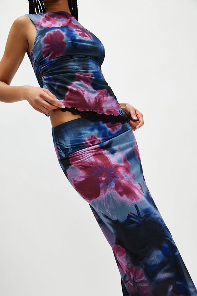 Jupe midi en mesh Sunset #2