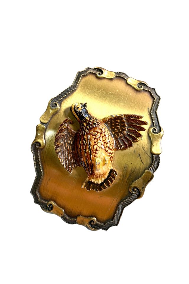 Vintage 1970s Tooled Leather Pheasant Belt Selected by SharpLilTeeth #1