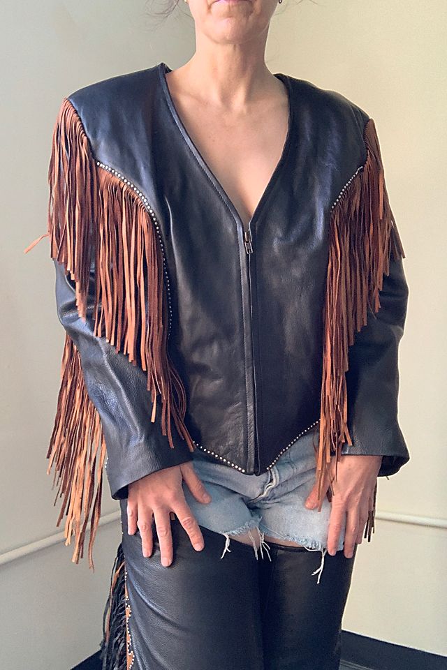 Vintage Studded Fringe Leather Jacket Selected by Vintage Studded Fringe Leather Jacket Selected by