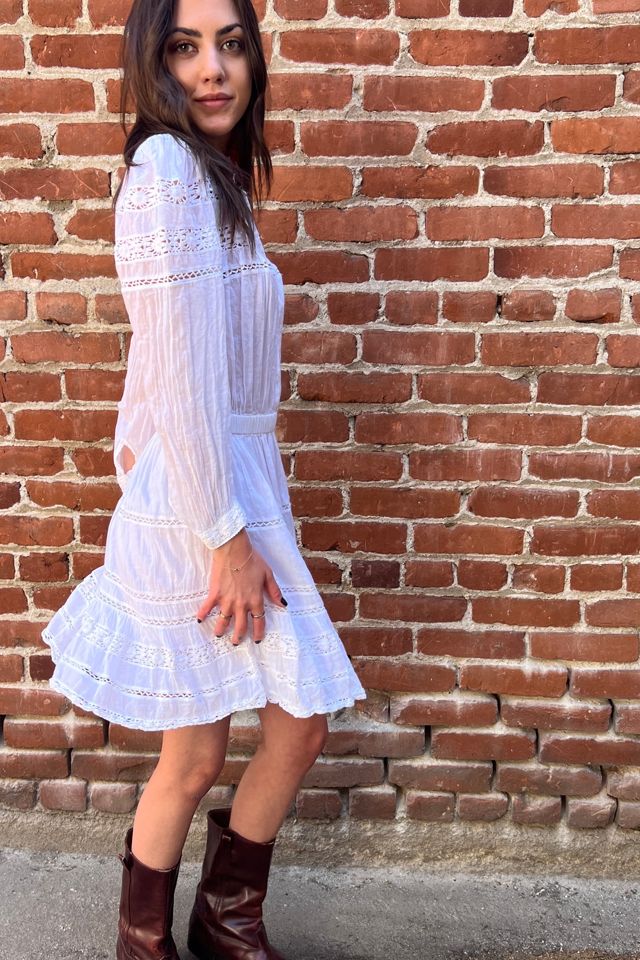 Isabel Marant Étoile Lace & Cotton Gauze Mini Dress | Free People