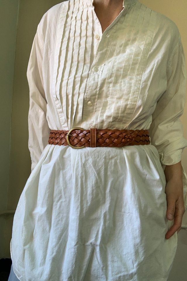 Vintage 1980s Woven Leather Belt Selected by SharpLilTeeth #3