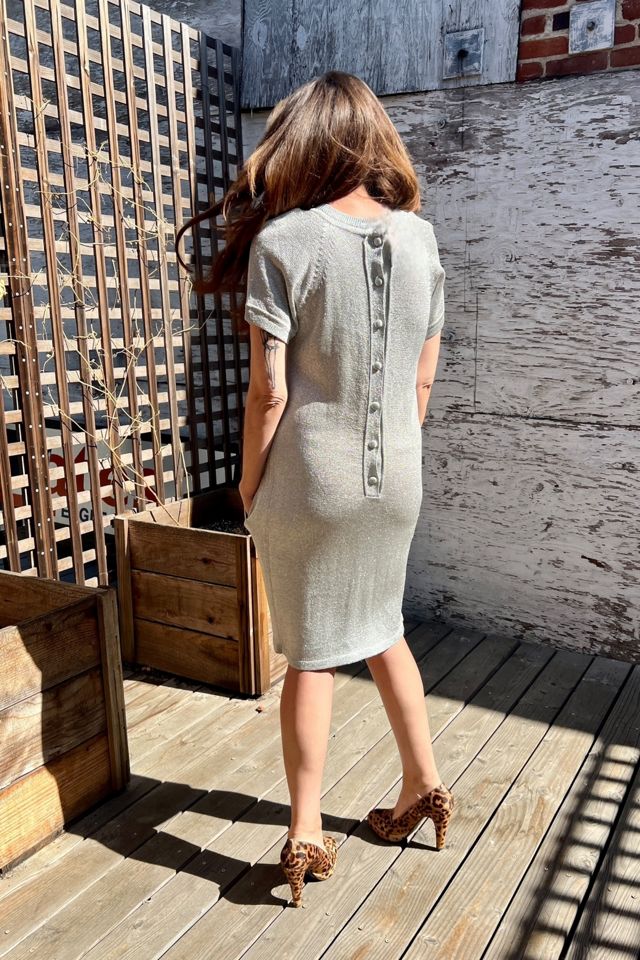 Vintage 1990s Silver Lamé Sweater Dress Selected by Personal Choice #3