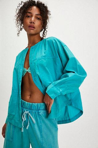 Golden Hour House Shirt by Intimately at Free People in Blue Fizz, Size: Medium