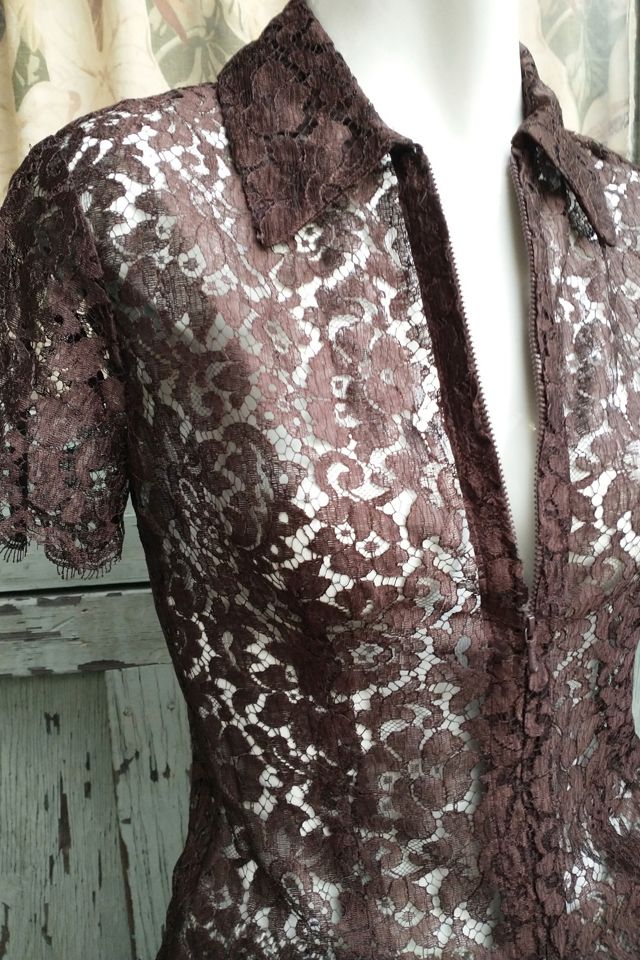 1990's Zip Front Lace Top Selected by Garbage Soup #2